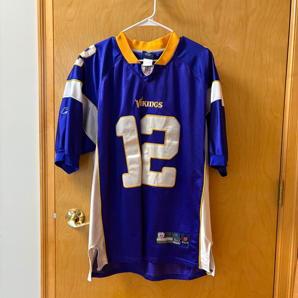 Reebok NFL Jersey Men 50 Purple Minnesota Vikings Harvin 12 Onfield Mesh